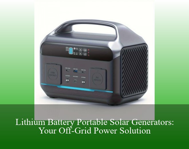 Lithium Battery Portable Solar Generators: Your Off-Grid Power Solution